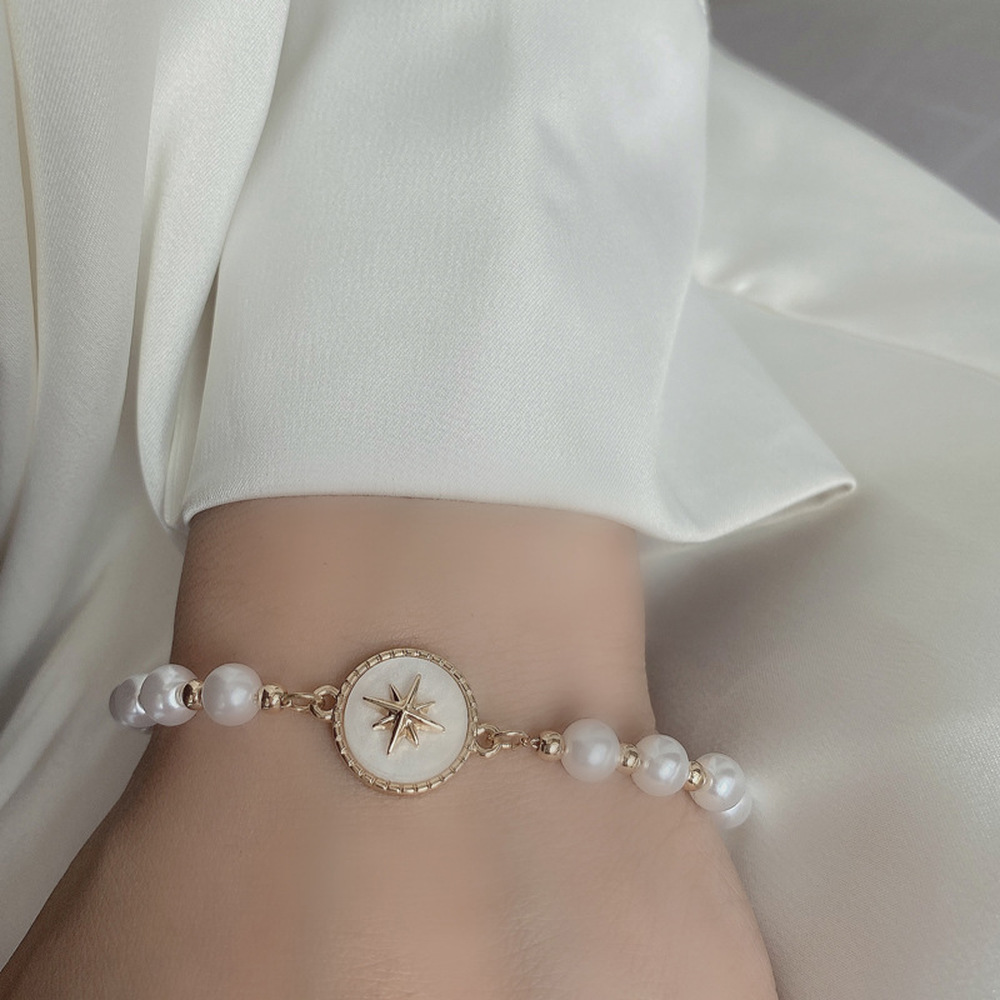 Gelang Mutiara Warna Putih Gaya Elegan Untuk Wanita