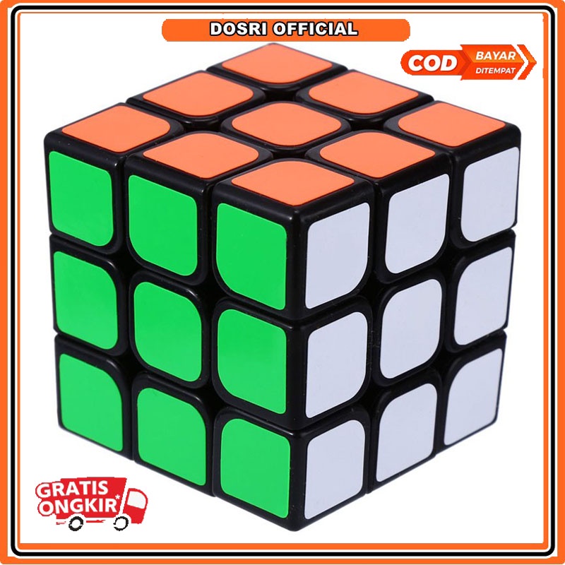 Mainan Rubik Cube 3 x 3 x 3 - YJ8358 - PUTIH/HITAM