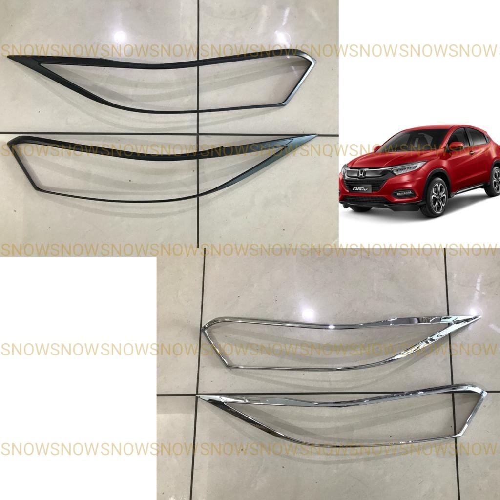 Garnish Lampu Depan Honda Hrv Facelift 2019 2022 Up Hitam Chrome