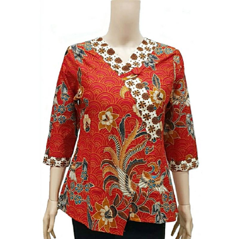 Blouse Wanita Jumbo XXXL Atasan Kemeja Batik Wanita Big Size 4L-5L GNA