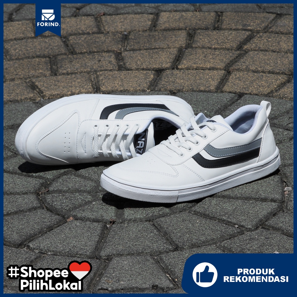 Daniell Line Black | Sepatu Sneakers Putih White Casual Original Polos Pria Cowok Ori Footwear | Naz x FORIND