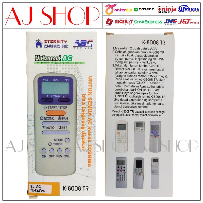 Remote AC Toshiba Remot AC Toshiba Remote TOSHIBA AC Kualitas Original