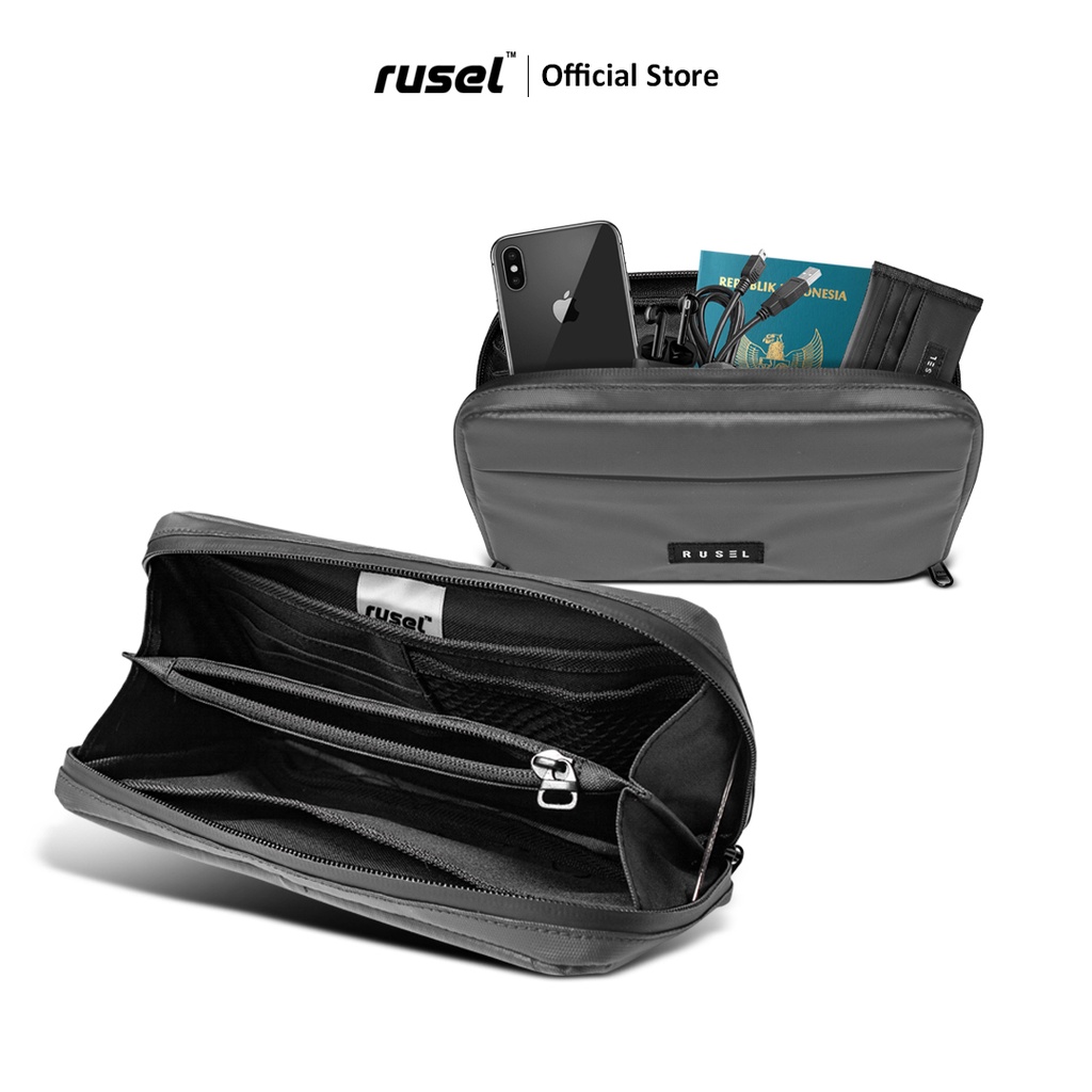 HEYRUS RUSEL I Handbag Aruna Lite Grey I Handbag Pria I Clutch bag pria