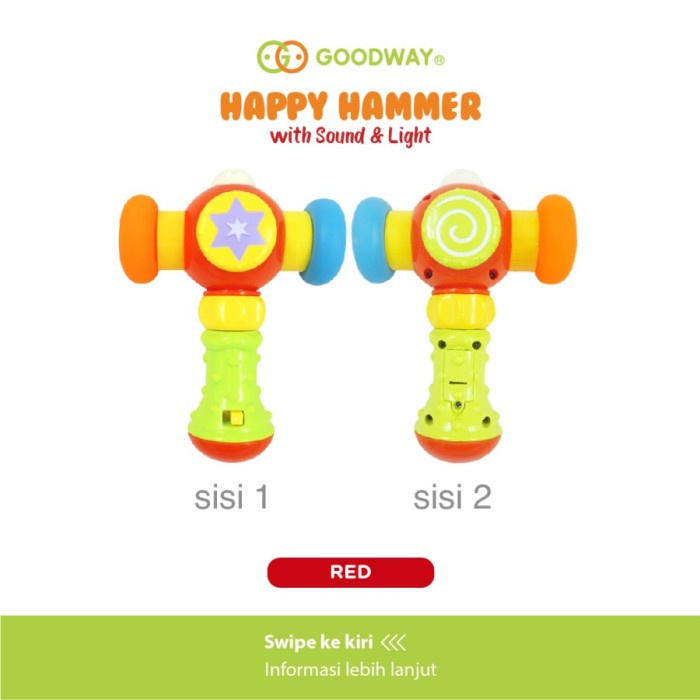 GOODWAY Happy Hammer Baby Toys Mainan Bayi Palu Sensory Light Sound