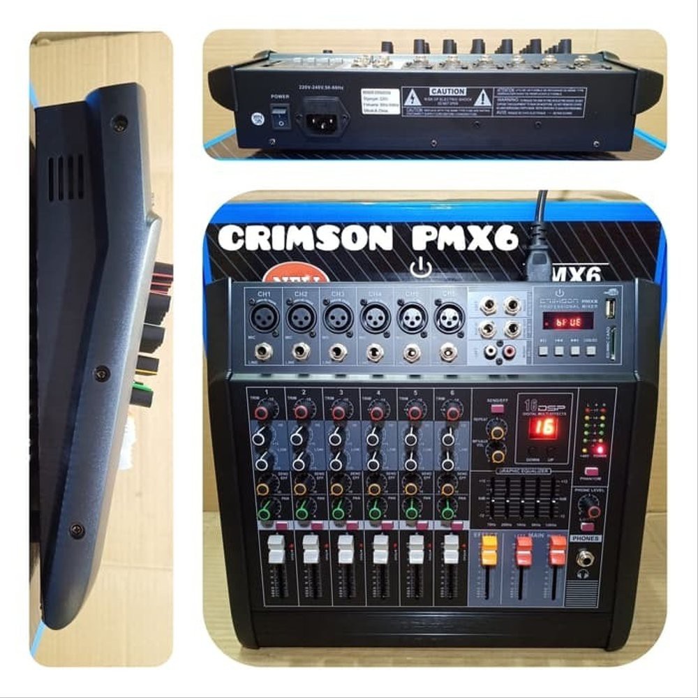 mixer audio bluetooth 6 channel pmx6 amplifier mixing sound system