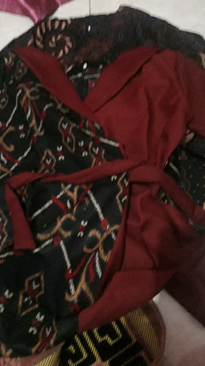 Tey-17 Batik Wanita Asj Sa Hrb026 Kenongo Kemeja Tosca Pendek