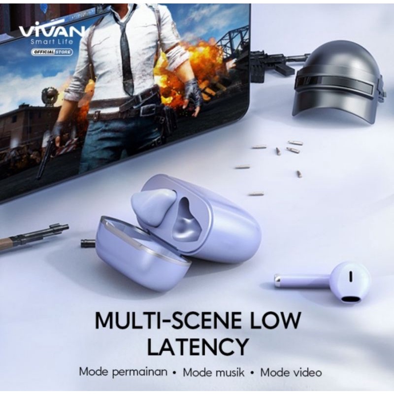 VIVAN Earphone Wireless TWS Headset Bluetooth 5.1 Liberty T220