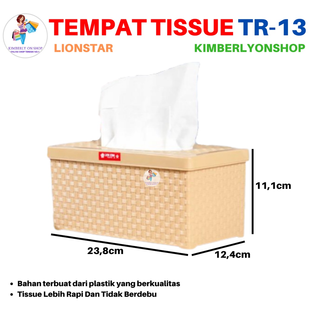 Tempat Tissue Kotak Tisu Plastik Rato Large TR 13 Lion Star