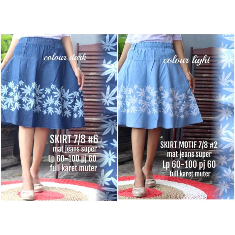 Rok Jeans Pendek Motif 7 8