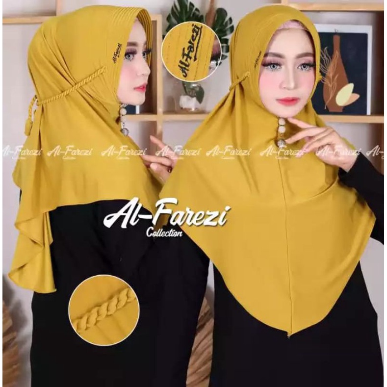 Instant Hijab Series Simple Jersey Material/Premium Thick Jersey Drawstring Hijab/Premium Black/Orig
