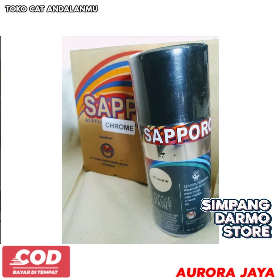 Cat Semprot Spray Pylox Pilox Sapporo Saporo Chrome Crom Crome Krom 300ml -  Toko Cat Aurora