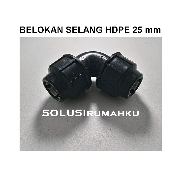 Knee Polos HDPE 3/4" Knie Selang ke Selang PE Hitam Selang PDAM 3/4