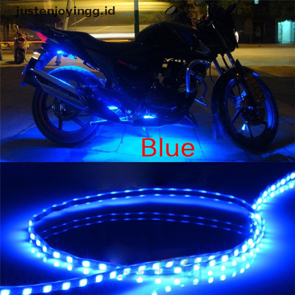 6 Pcs Lampu Strip LED DC 12V Tahan Air Untuk Bawah Badan Mobil Motor 6pcs Lampu Strip 15 LED Flexible Anti Air Untuk Bawah Body Mobil / Motor