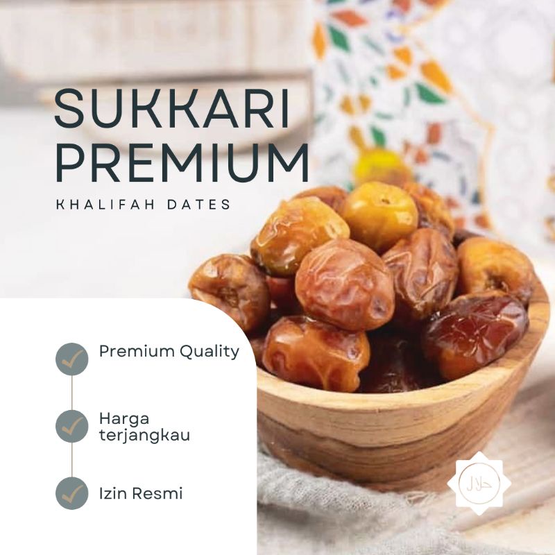 KURMA SUKARI PREMIUM  3KG KHALIFAH DATES KEMASAN DUS 3KG