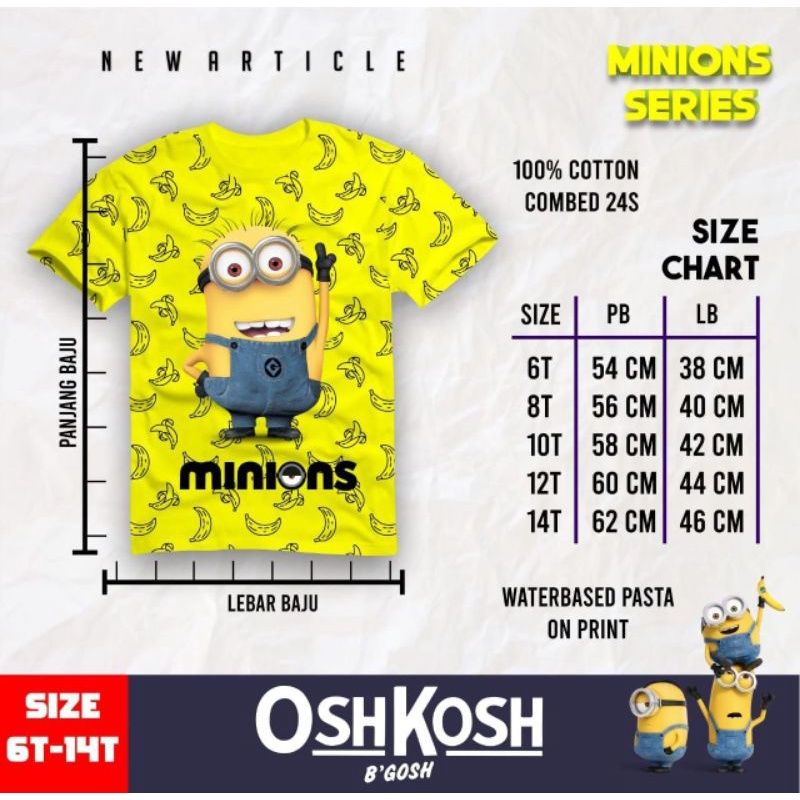 kaos anak cowok minion series 6-14y by polkka