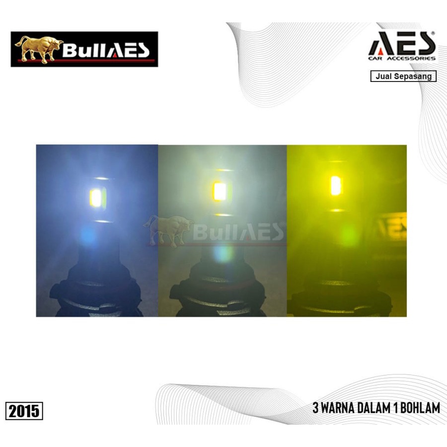 Lampu LED Headlamp TURBO 9006 / HB4 3 Warna MERK AES