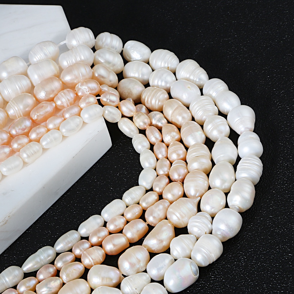 35.5CM Natural Freshwater White Pearl Round Beads,Loose Pearl Beads  5-13mm Untuk Aksesoris Pembuatan Perhiasan Liontin DIY