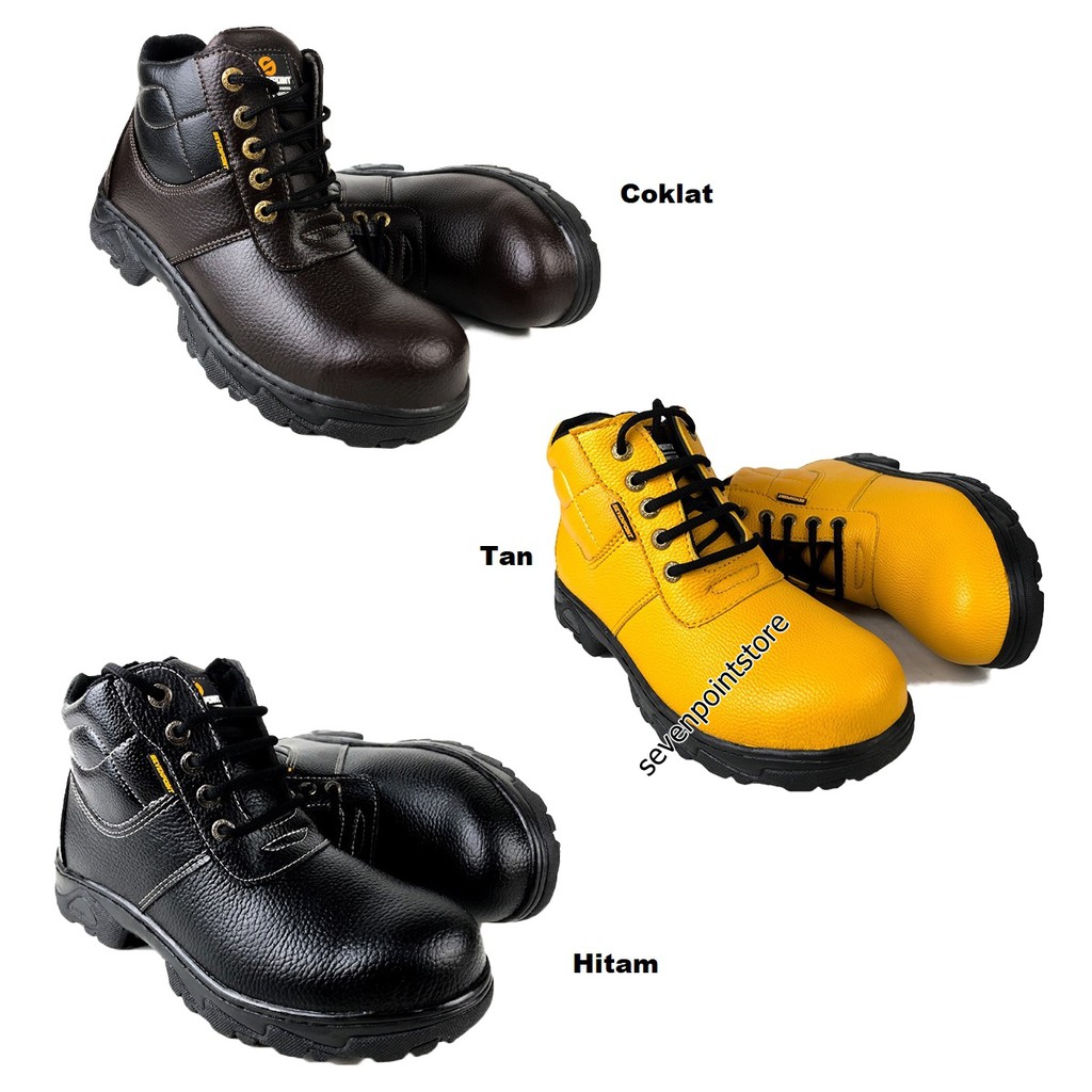 Sepatu Safety Ujung Besi Original SevenPoint Septi Boots Casual Proyek Kerja Lapangan Works Boots