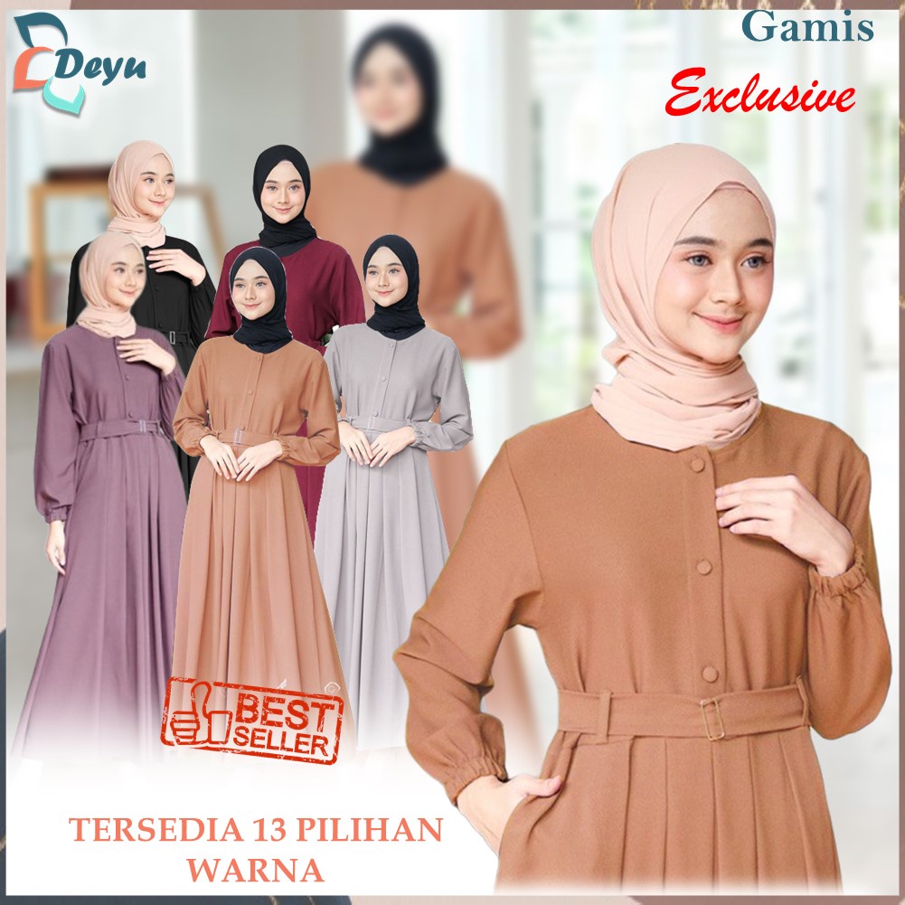 Gamis Terbaru 2021 Baju gamis Remaja Modern Kekinian Polos Hitam