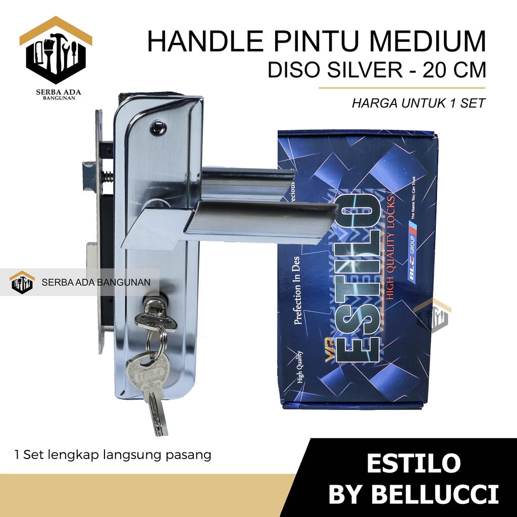 1 Set Kunci Pintu Tanggung Estilo | Handle Tanggung Estilo | bellucci