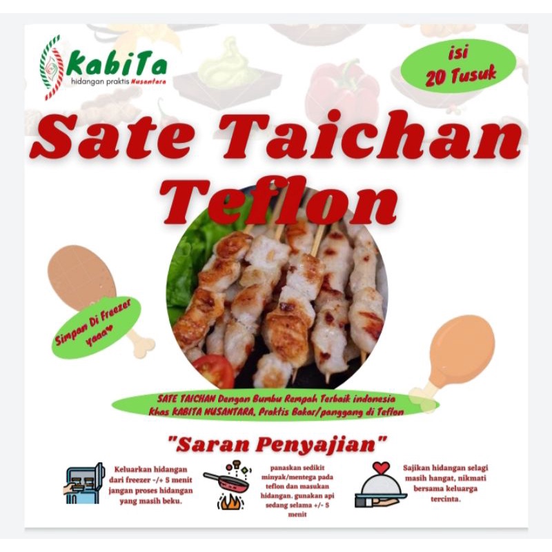 

Sate Taichan Teflon Frozen 20 TUSUK, BONUS Sambal Taichan