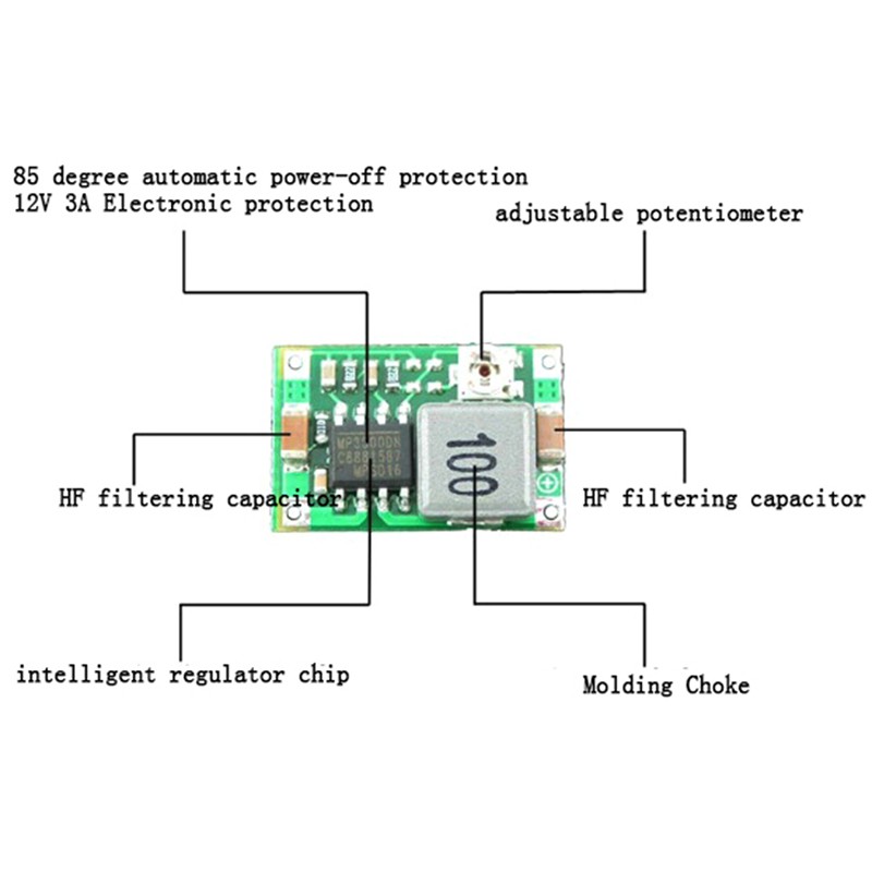 Regulator Konverter Step Down Mini Dc-Dc 3a 5v-23v Ke 3.3v 6v 9v 12v