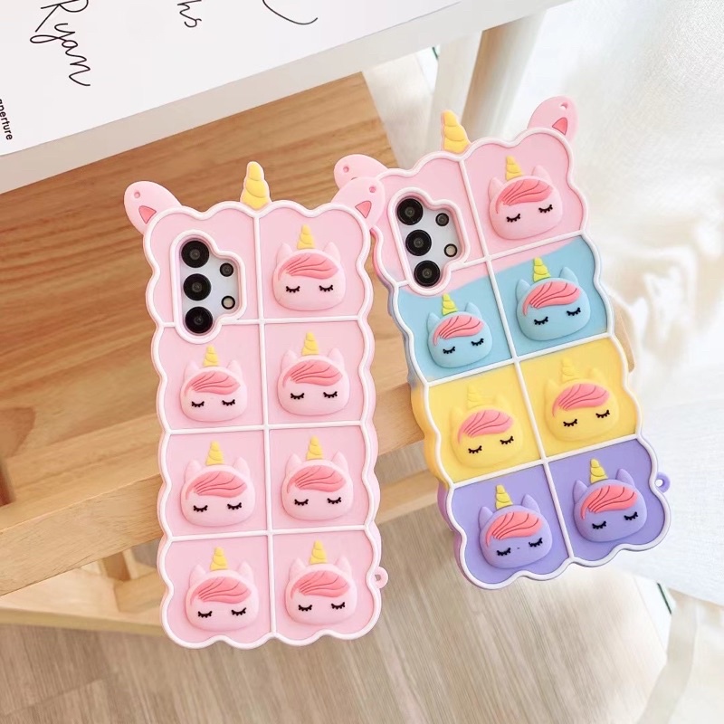 SAMSUNG S20 Fe S20 S20+ S20 Ultra S21 S21+ Plus S21 Ultra  S9 S9+ S10 S10+ Note 10 20 Ultra POP IT UNICORN PASTEL CASE SAMSUNG A11 M11 A20 A30 A30s A50 A31 A51 A71 A32 5g A01 A52 A72 A02 A02s A70 A50s A70s