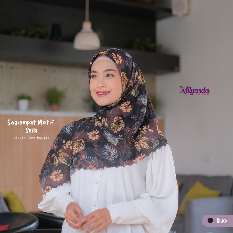 kerudung segi empat motif saila terbaru milyarda hijab free pouch