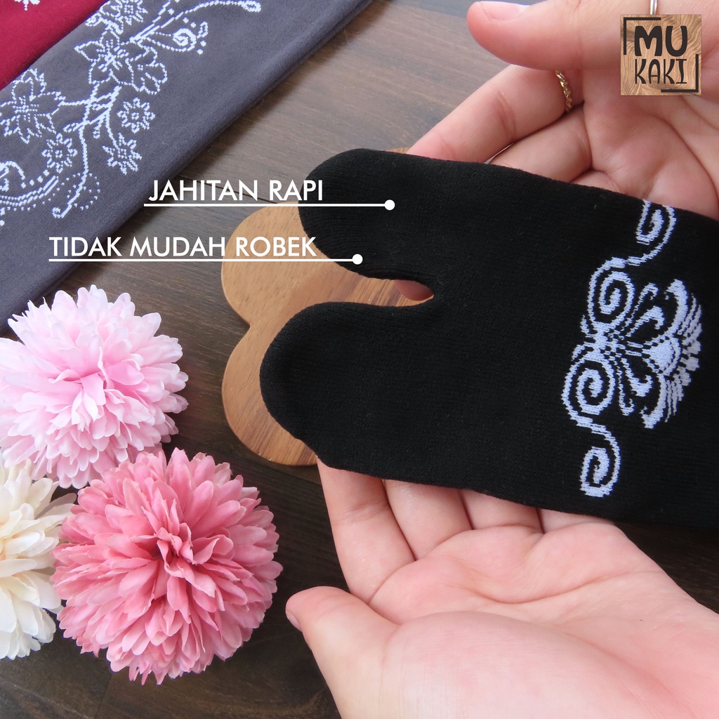 Paket Kaos Kaki Motif Bunga Warna Tua Ukuran L Isi 12 Pasang Murah Mukaki