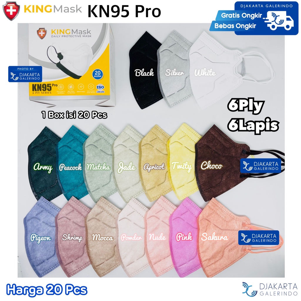 Masker King Mask KN95 Pro 6Ply 6 Lapis Original