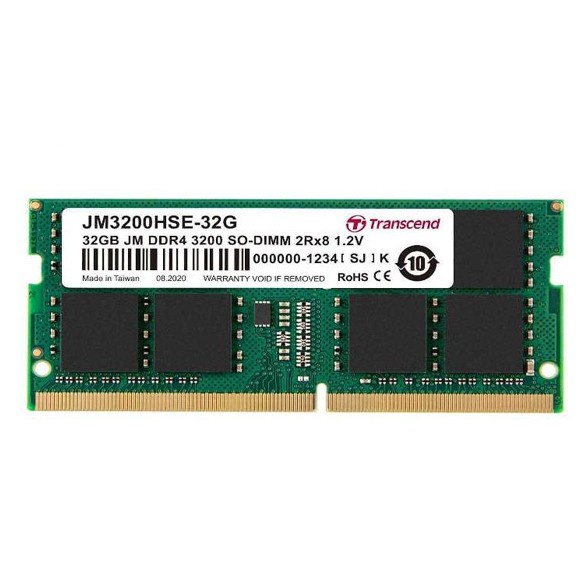 Transcend JetRam SO-DIMM DDR4 PC25600 3200Mhz 32GB / RAM Laptop 32GB