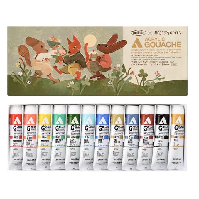 

[COD] Holbein x Rebecca Green Acryla Gouache Set of 12 x 20ml HEMAT Kode 1005