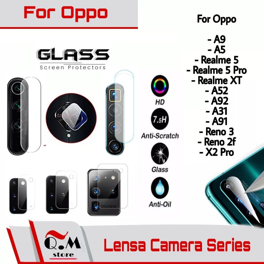 Tempered Glass Camera Oppo A16 / A53 Realme C11 / C15 / 5 / 5i / 5s / 5 Pro / A52/A92/A31/A9/A5/RENO 3/2F/X2 PRO