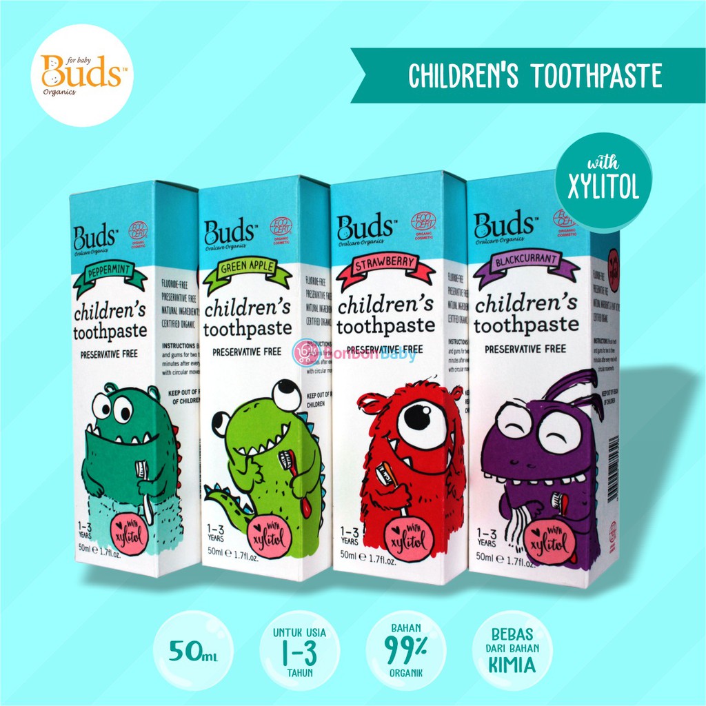 Buds Organic Children Toothpaste with Xylitol / Odol Anak