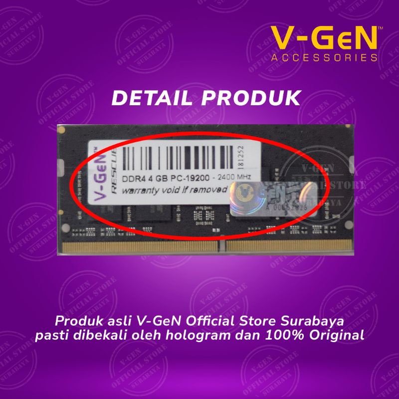 SODIMM DDR4 4G 19200/2400 Mhz rescue vgen