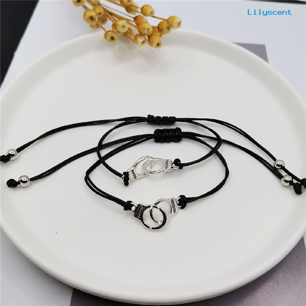 2pcs Gelang Persahabatan Dapat Disesuaikan Bahan Alloy Untuk Unisex