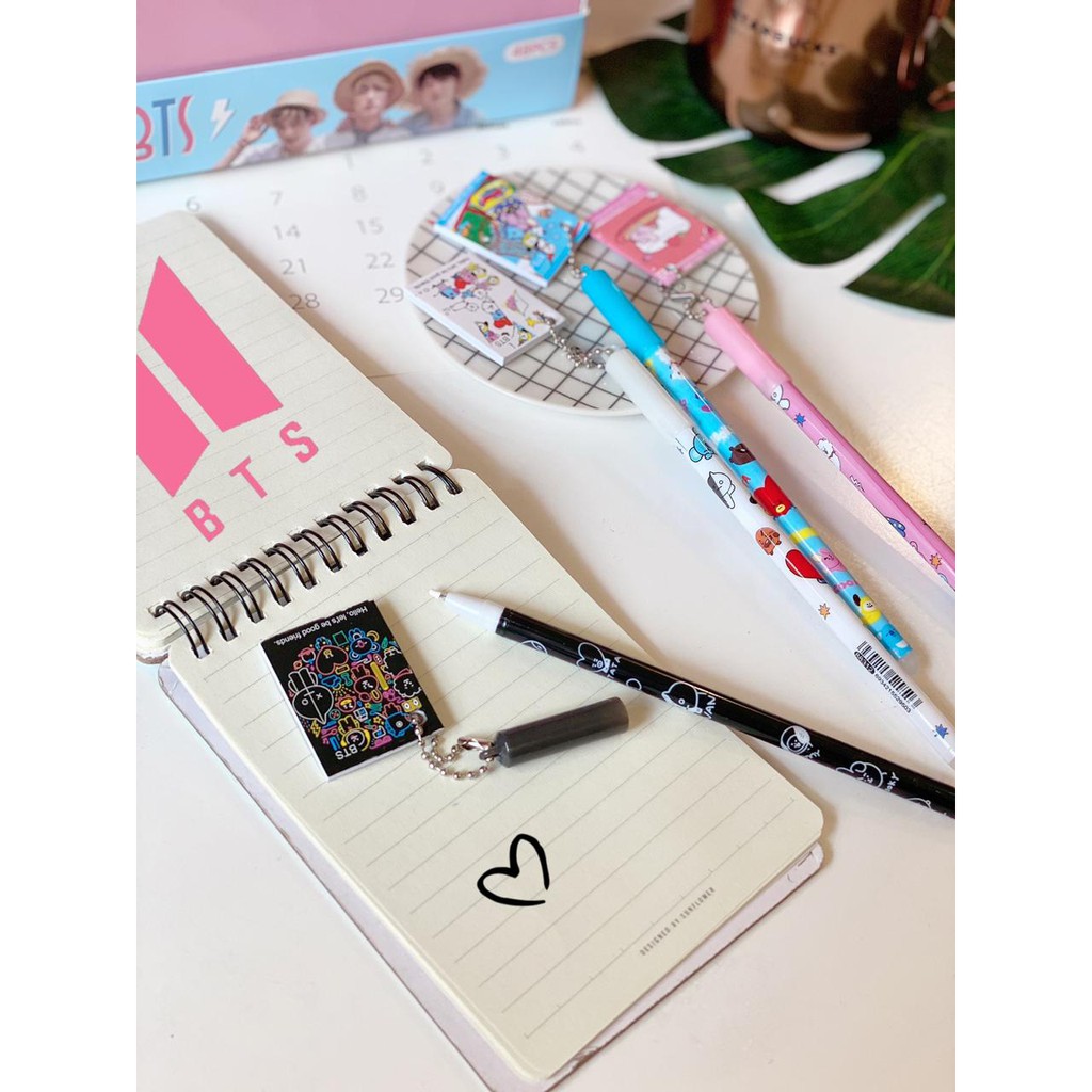 VS BG - PULPEN BT21 3 MOTIF KPOP Pulpen Cute Cartoon Ballpoint
