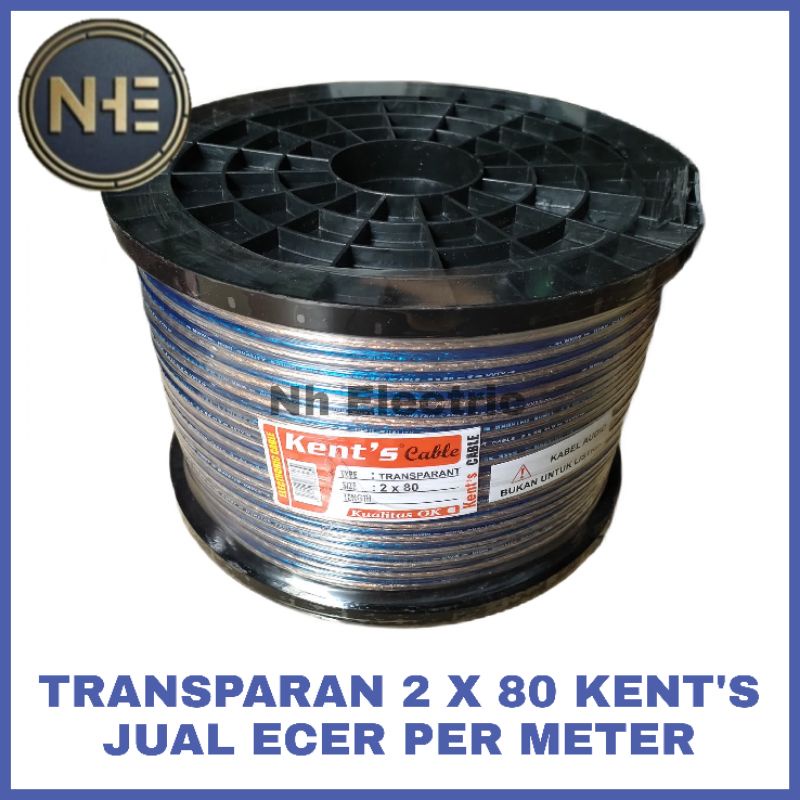 Kabel Listrik Transparan 2x80 Kent's - Kabel Trans Audio Serabut 2x80 (Harga Per Meter) Kent's