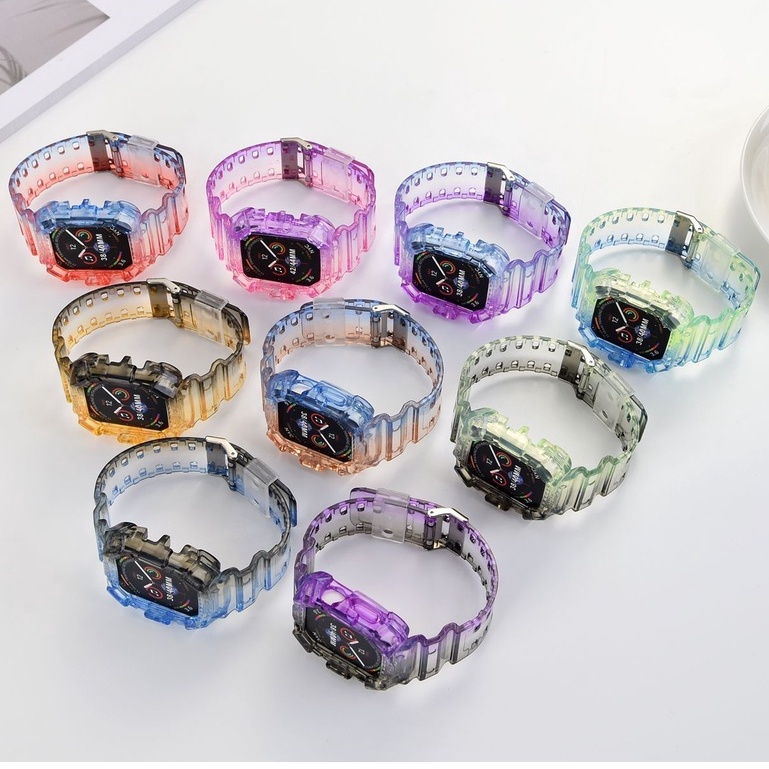 Strap Apple Watch Crystal Clear Soft Silicone Ukuran 38mm/40mm/41mm/ 42mm/44mm/49mm