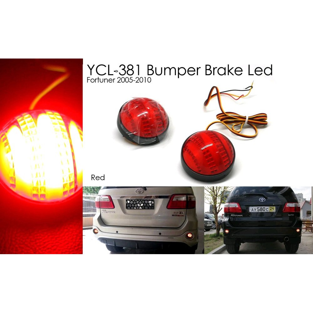 REAR REFLEKTOR BUMPER BELAKANG TOYOTA FORTUNER 2005 sampai 2010 LED MODEL bulat 2009 2008 2007 2006 2004 lampu