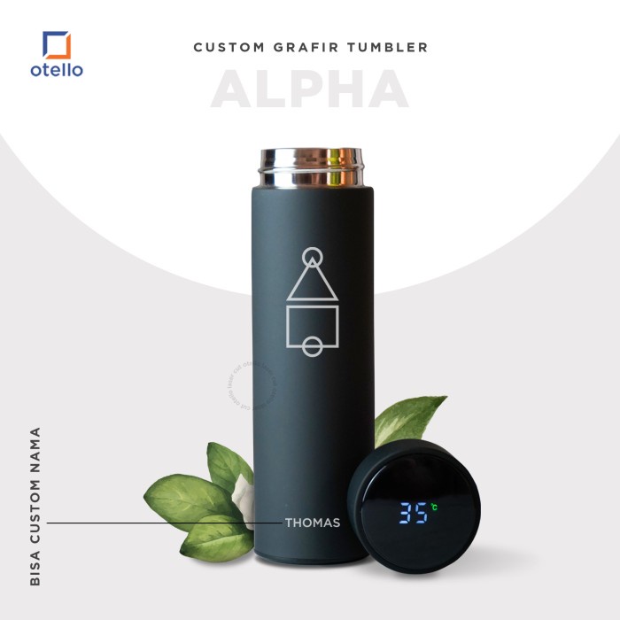 Custom Tumbler Squid Tumblr Alpha LED Cetak Nama Grafir Botol