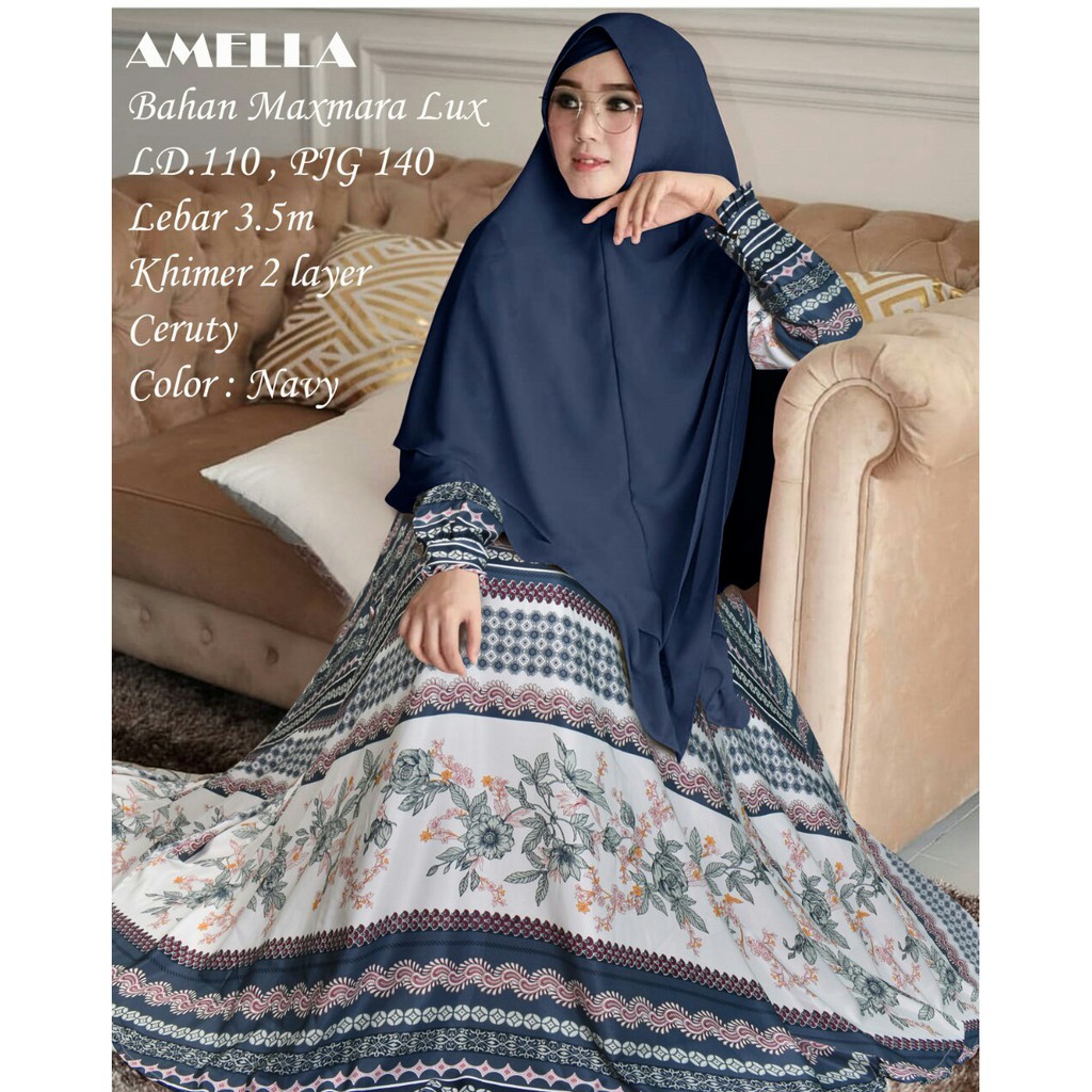 COD BAYAR DITEMPAT GAMIS AMELIYA MAXMARA LUX BUSUI PREMIUM PLUS KHIMAR CERUTY 2 LAYER GAMIS WANITA