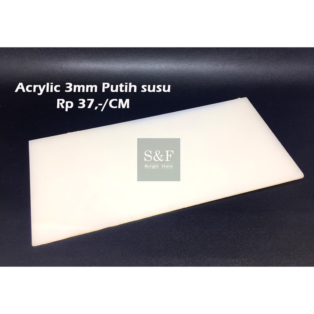 AKRILIK PUTIH SUSU 3MM / AKRILIK LEMBARAN UKURAN A5,A4/ ACRYLIC WARNA / AKRILIK PUTIH SUSU