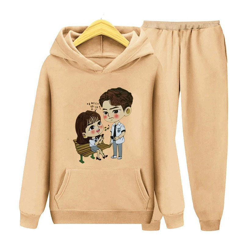 Setelan Anak Hoodie Sweater School Couple Korea/one set/TERBARU