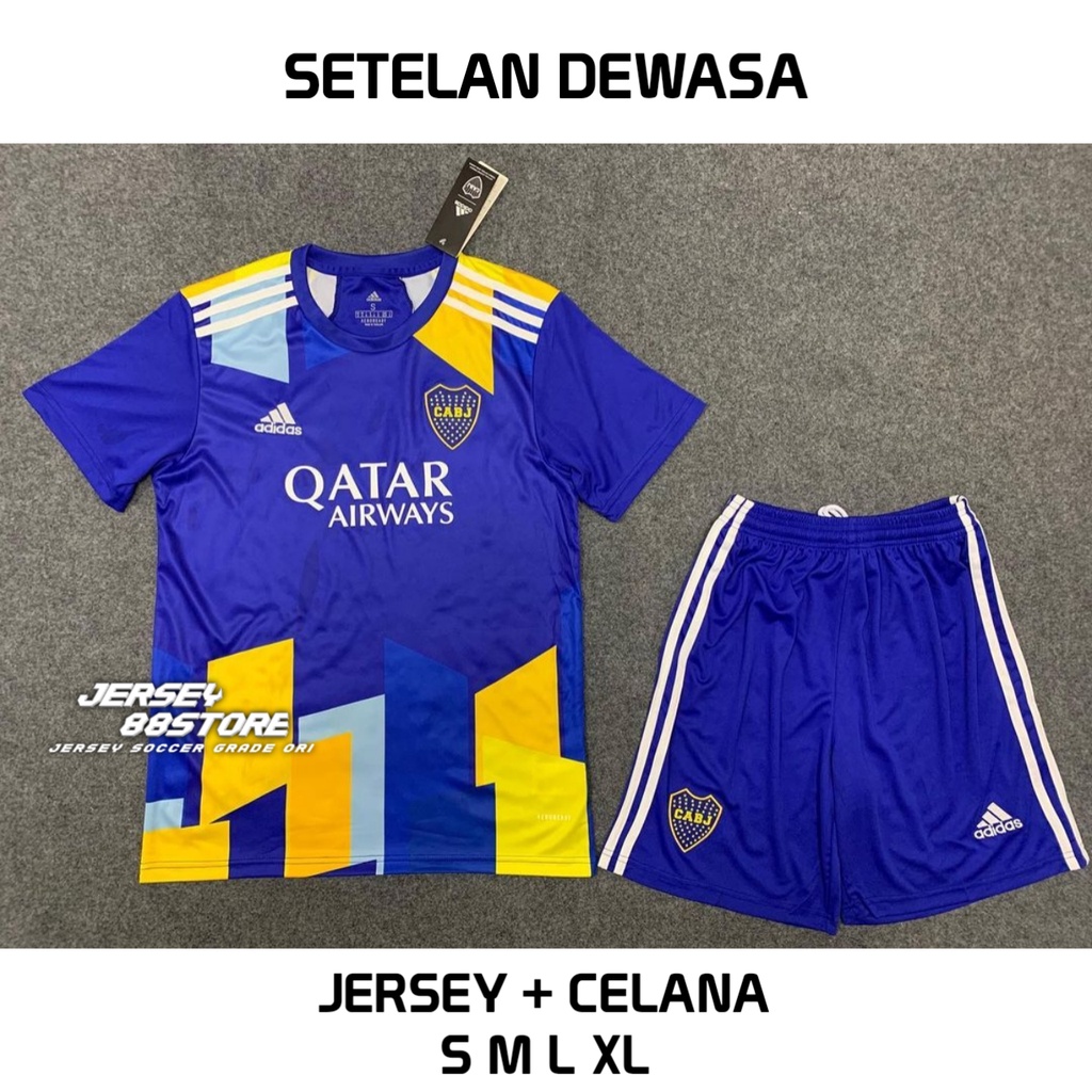 SETELAN Dewasa Jersey + Celana Grade Ori Boca Junior 3rd 2021/2022