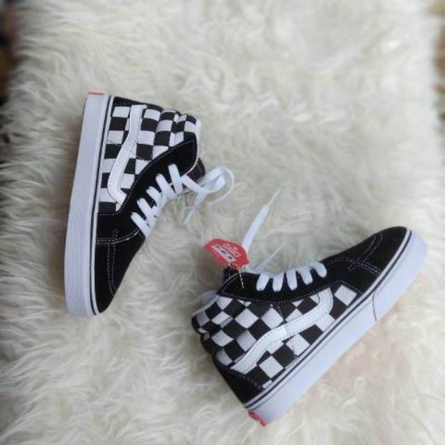 SEPATU VANS ANAK | VANS SK8 CHECKERED BOARD | MOTIF CATUR TINGGI