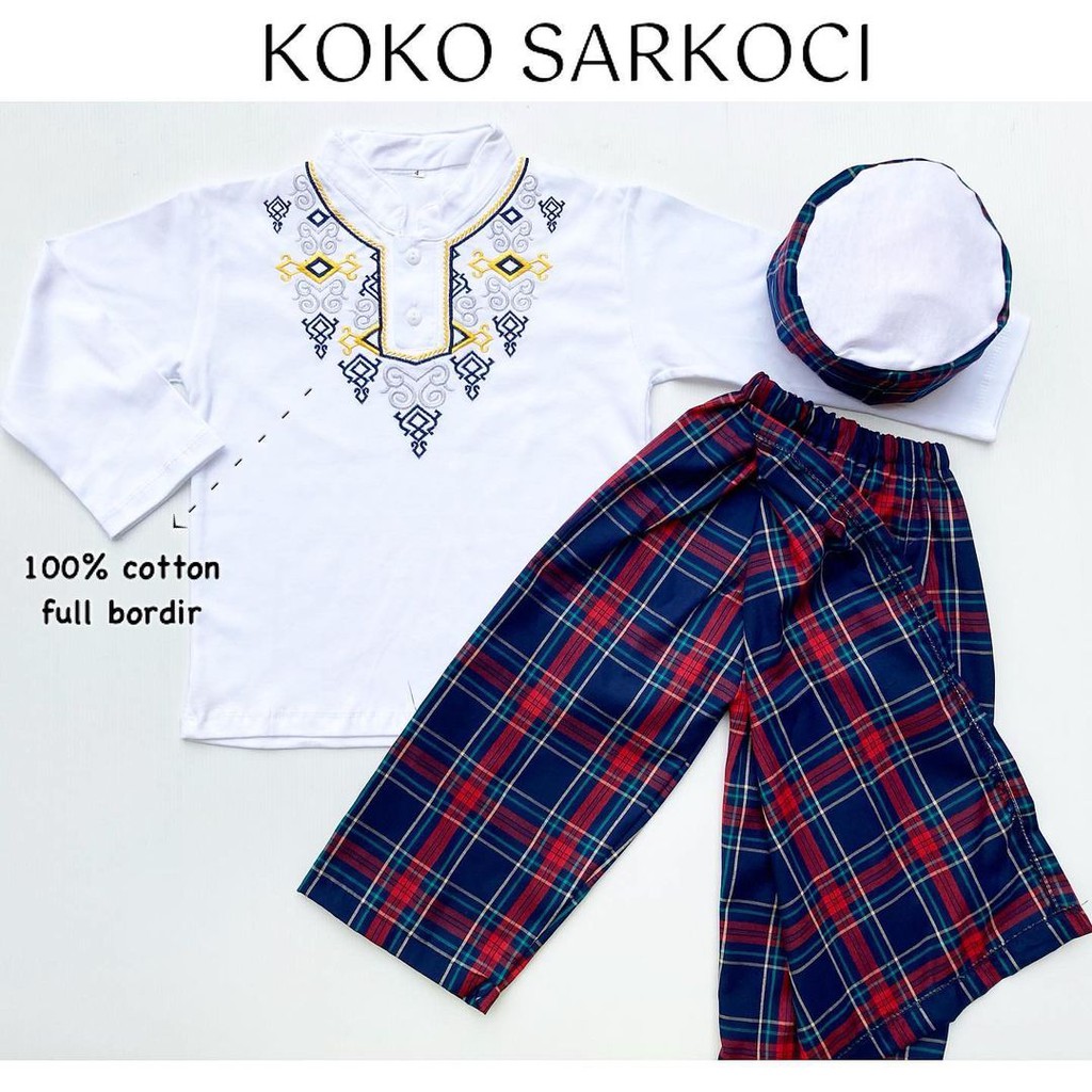 SARKOCI size besar Baju Koko / BAIQ Sarung Anak Laki Laki Baju Muslim Bayi Terlaris babeebabyshop