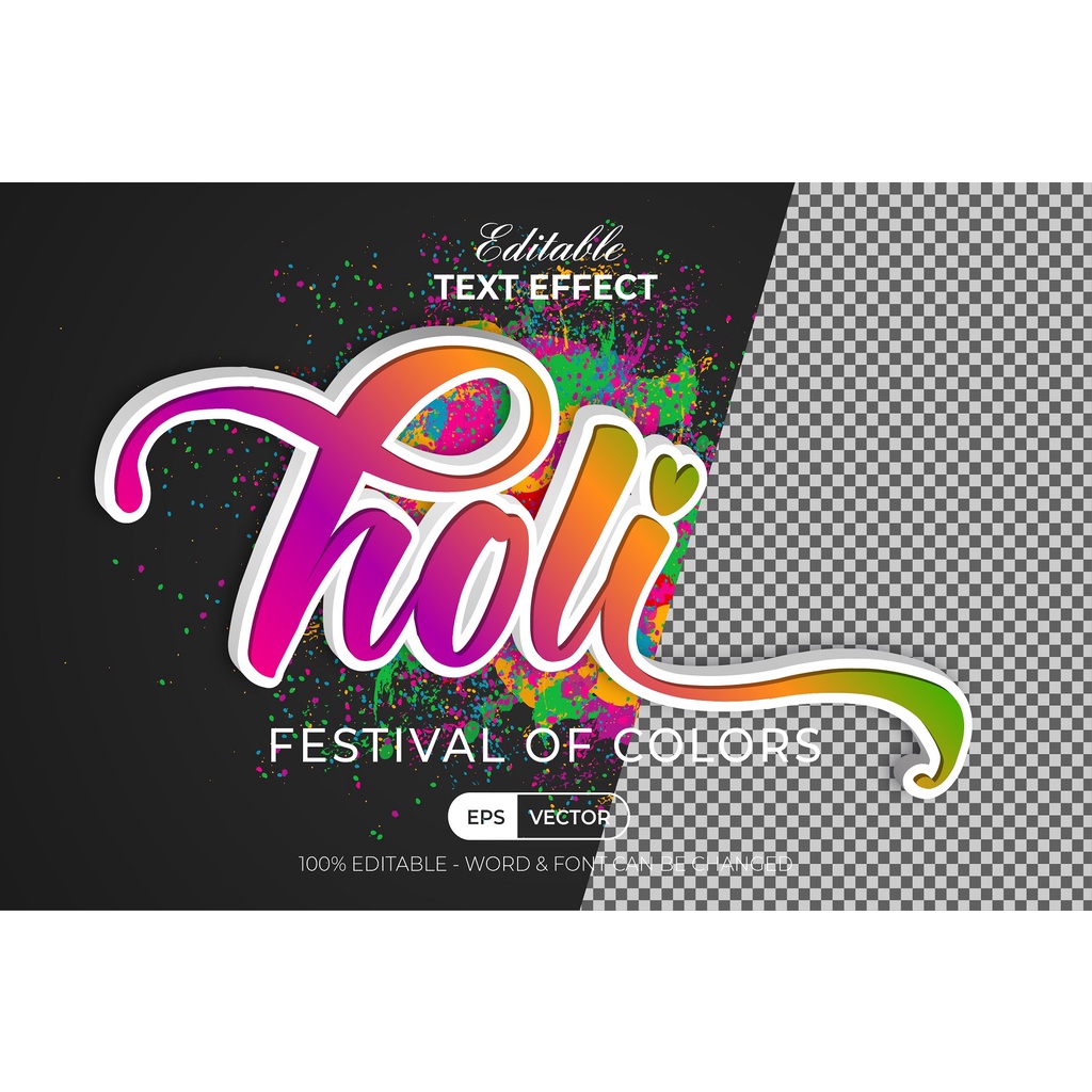 Colorful Text Effect Holi Style