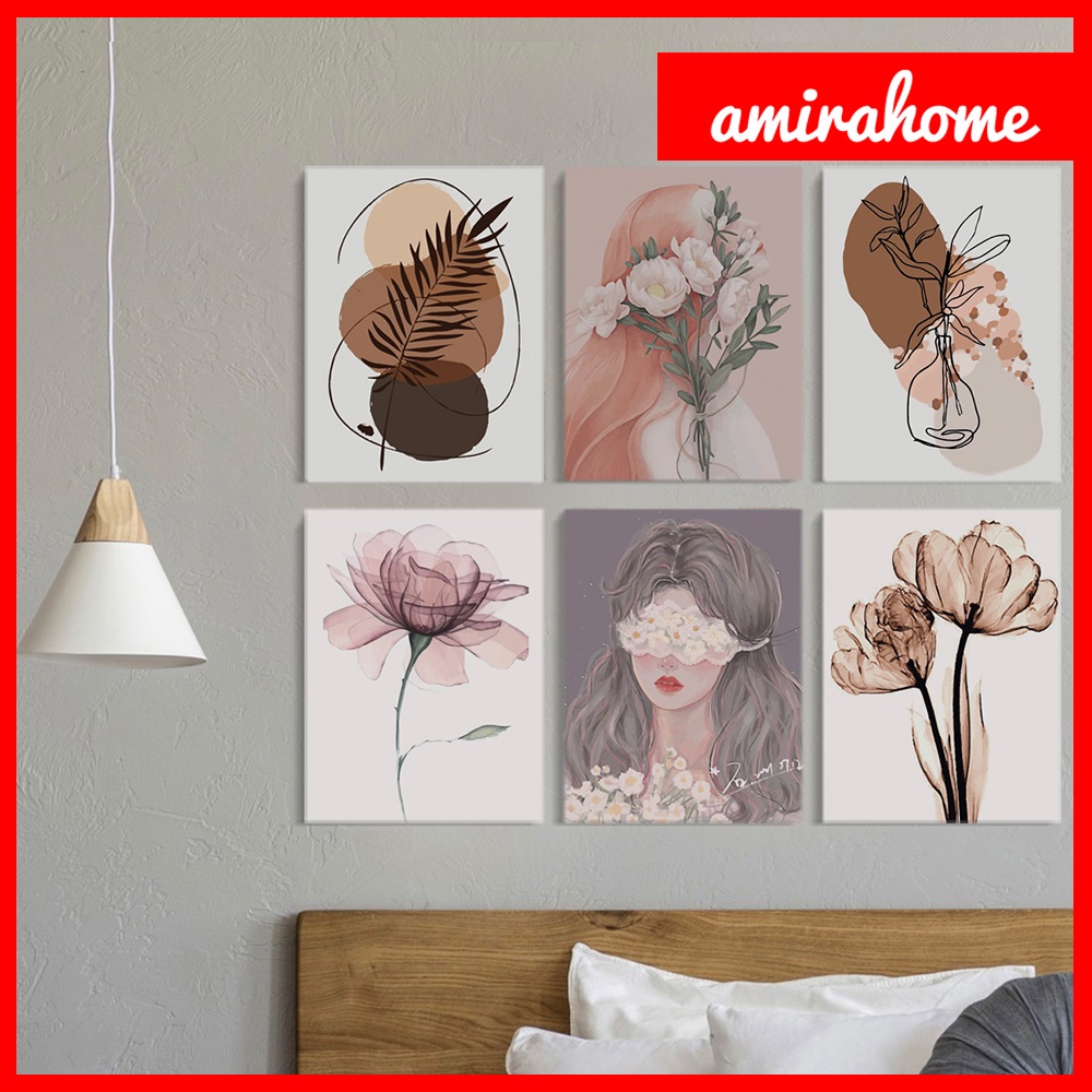 Hiasan Dinding Wall Decor Abstrak Minimalis Dekorasi Hiasan Dinding abstrak - Poster Dinding Flower Art