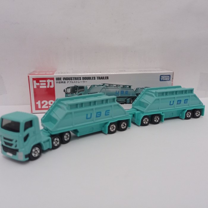 Tomica No 129 Ube industries Double trailer miniatur mobil truk murah